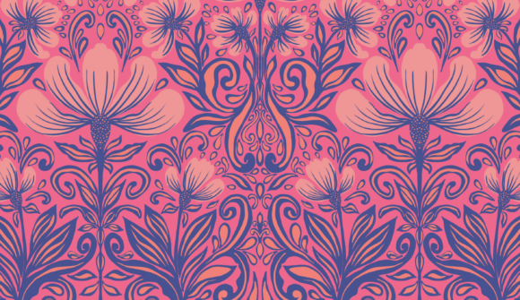 Download Bold Pink Damask Floral Seamless Pattern - Premium Resources
